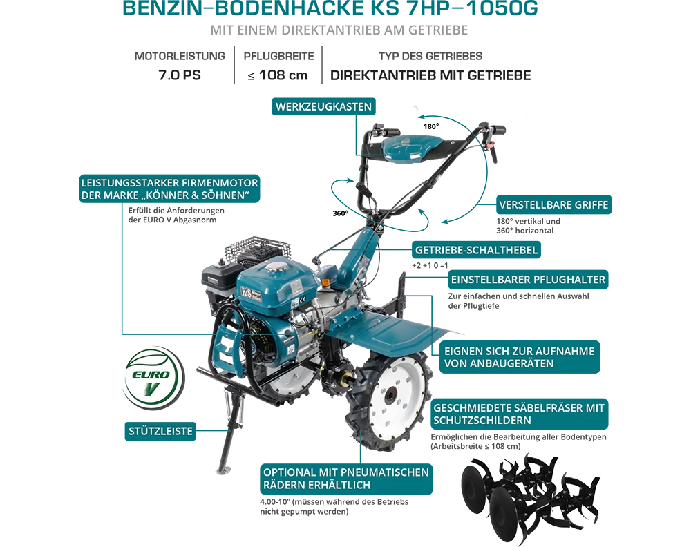 Motozappa a benzina KS 7HP-1050G