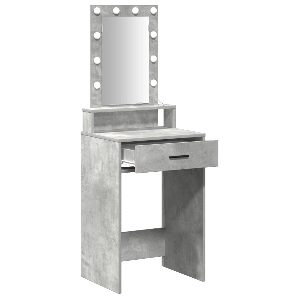 Toeletta  con luci LED Grigio cemento 50x41x140 cm
