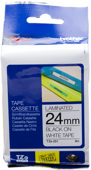 Brother TZE-251 nastro per etichettatrice Nero su bianco