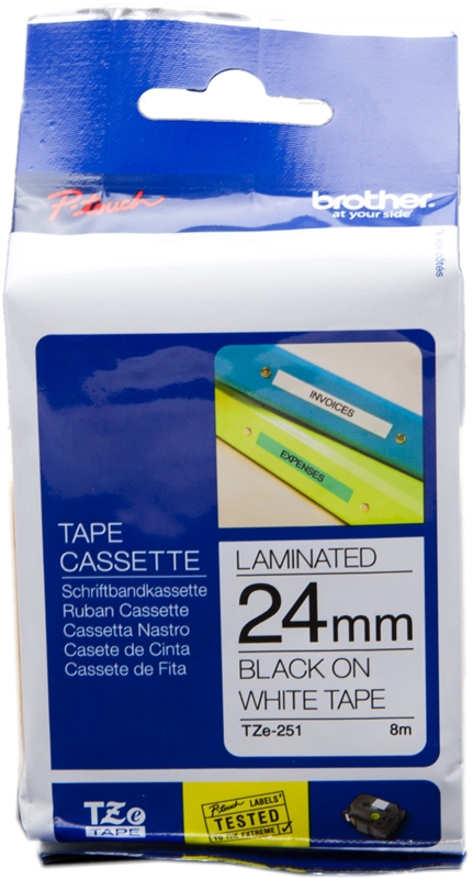 Brother TZE-251 nastro per etichettatrice Nero su bianco