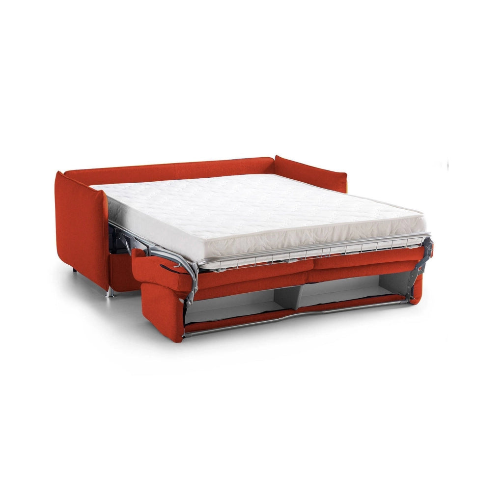 Cecina, Divano Letto 3 Posti Sfoderabile Made in Italy, 200x95 cm Arancione