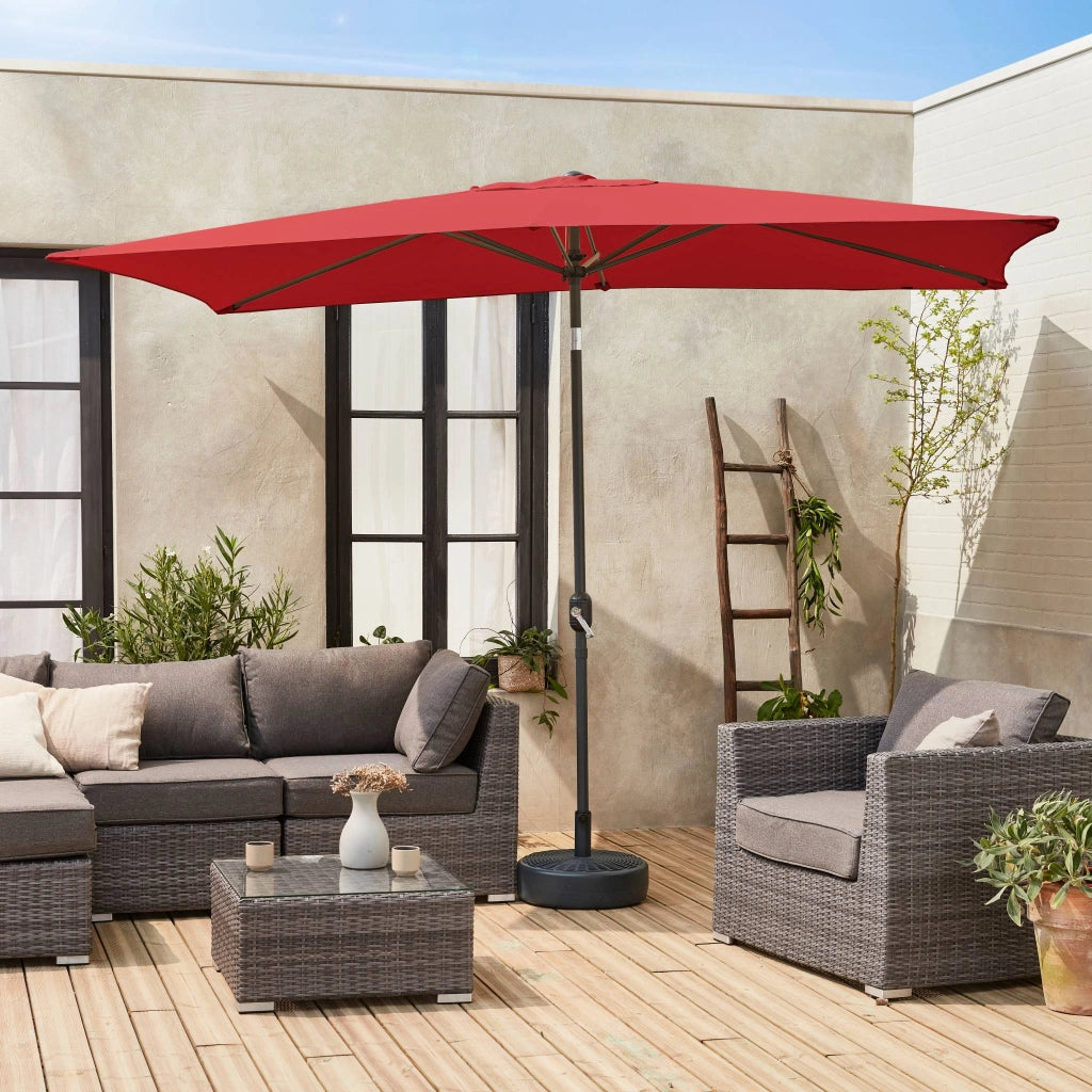 Ombrellone rettangolare, 2x3m, rosso
