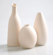 Set di 3 Vasi Ceramici - 10, 15 & 19 cm - Pampas - Stile Elegante - Fiori Secchi - Fiori Freschi - Vaso - Ceramica - Beige