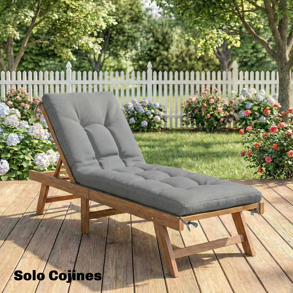 Cuscino per Banco Esterno con Cinghie ¨C zephmum ¨C Grigio 198x65x13 cm