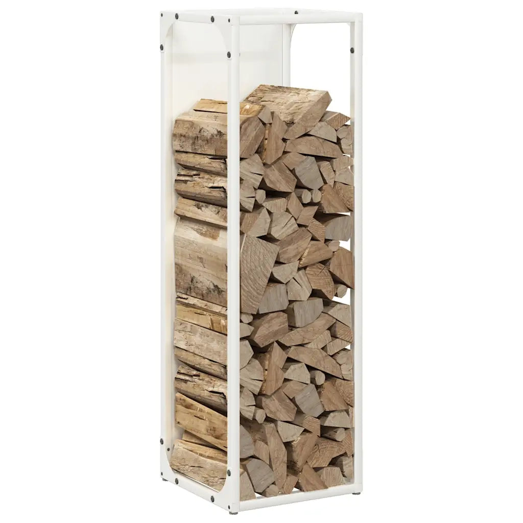 Rastrelliera per Legna da Ardere Bianca 25x25x80 cm 864264