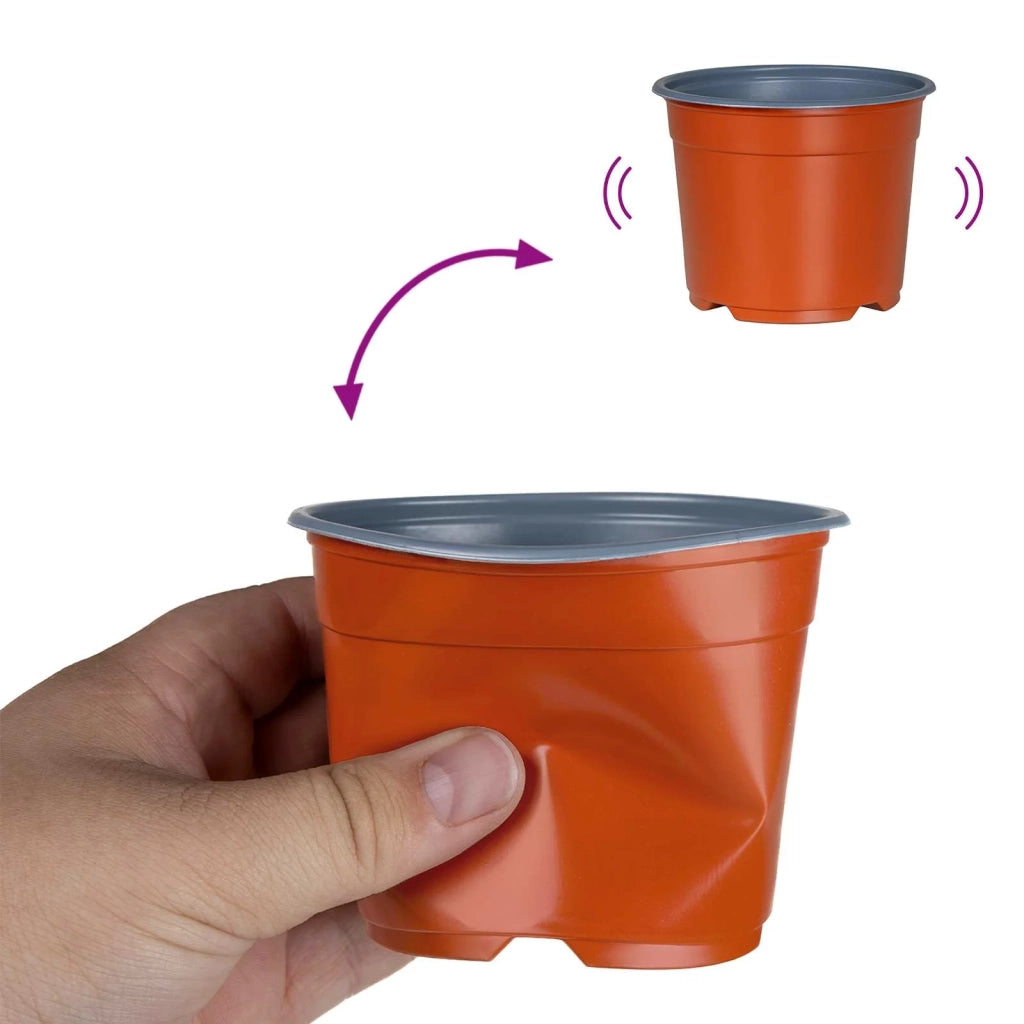 Vaso Rotondo per Fiori 100 pcs Terracotta Ø 10 x 8 cm Plastica 42029485