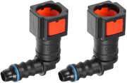 Flessa di raccordo 90 Gradi - Tubo di carburante 1/4 Pollici - Plastica - 2 Pezzi - Duraturo - Resistente alla corrosione - Raccordo di carburante