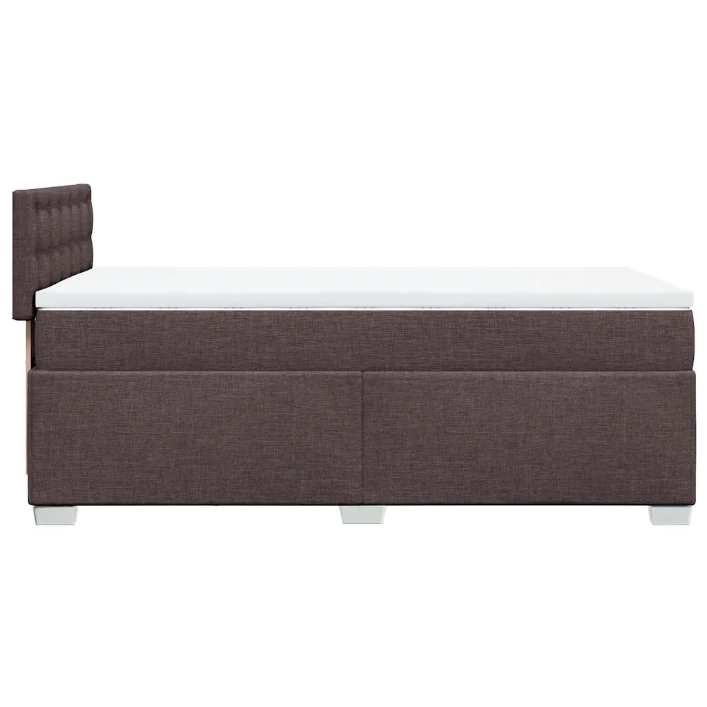 Giroletto a Molle con Materasso Marrone Scuro 90x200 cm Tessuto 3285788