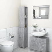Armadio da Bagno Grigio Cemento 25x25x170 cm in Truciolato cod mxl 11781