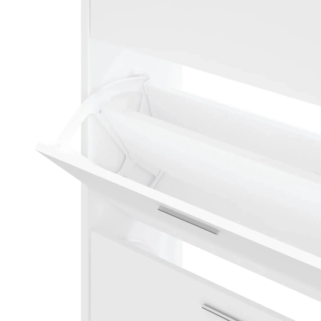 Scarpiera mobile contenitore per scarpe mobile per ingresso/corridoio/soggiorno 63 x 24 x 103 cm legno ingegnerizzato bianco 02_0021493