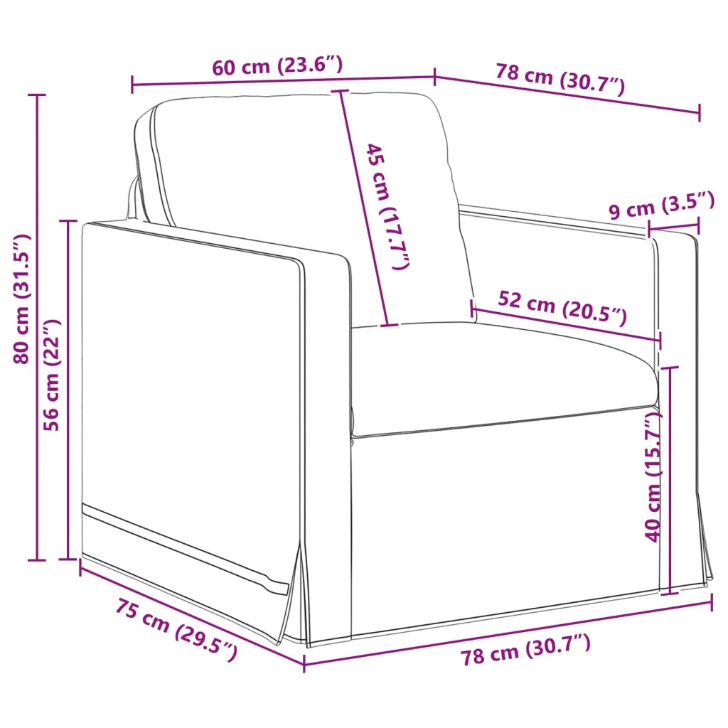Divano | Divano da soggiorno | Sofa Rosa 78 x 78 x 80 cm Velluto
