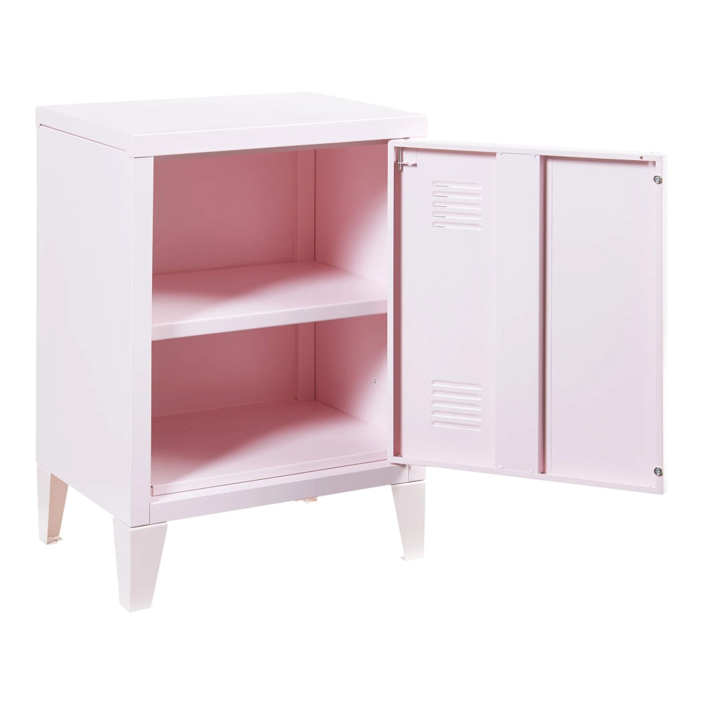 Comodino comodino cassettiera mobile contenitore in acciaio laminato 57 x 40 x 30 cm rosa 03_0011015