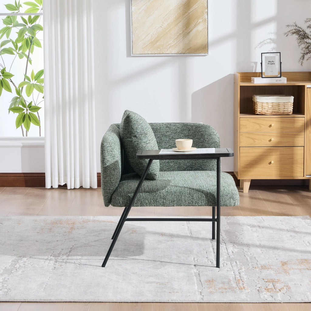POLTRONA con tavolino laterale 86x72x71 cm Chenille Verde