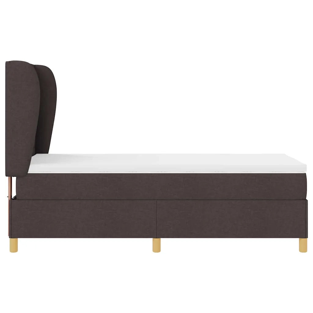 Letto a molle con materasso Marrone Scuro 200 x 90 cm Tessuto 3340672