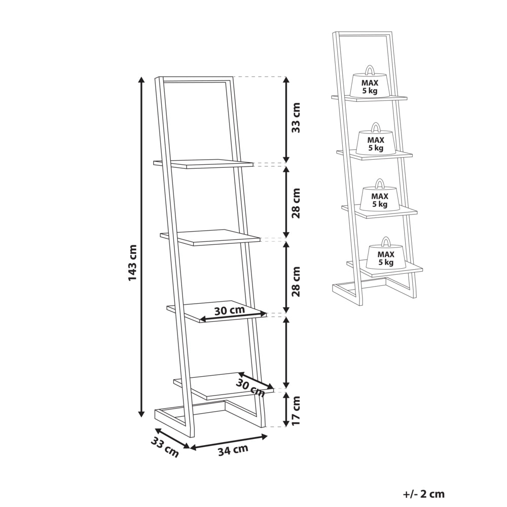 Libreria Legno Nero e Legno Scuro Ripiani in Legno Struttura in Metallo Scaffale Autoportante Design Moderno