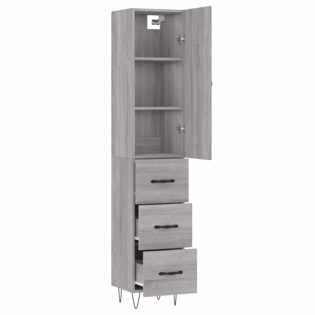 Credenza Grigio Sonoma 34,5x34x180 cm in Legno Multistrato 3198887