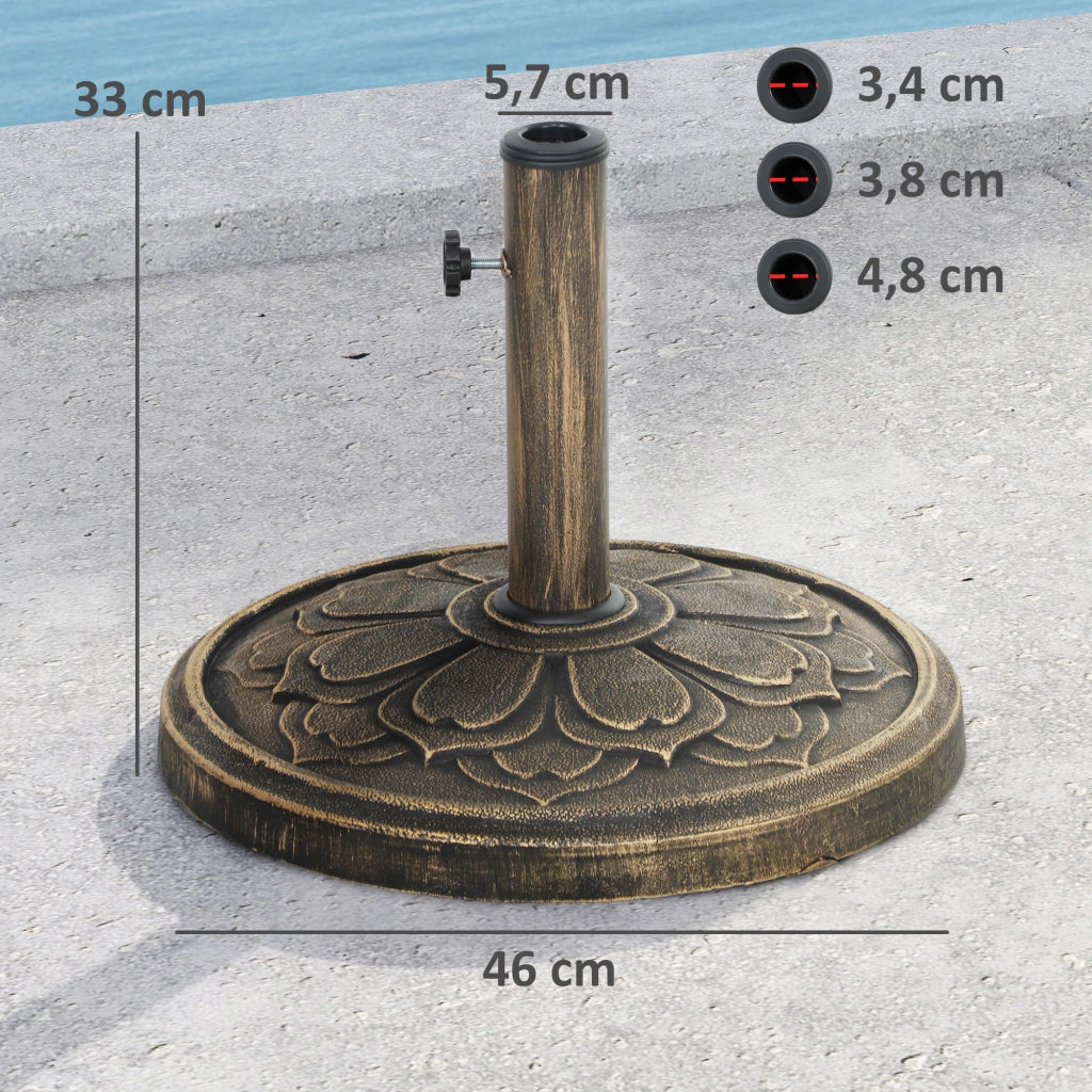 Base per Ombrellone con Peso ¨C zephmum ¨C Bronce ?46x33 cm 12 kg