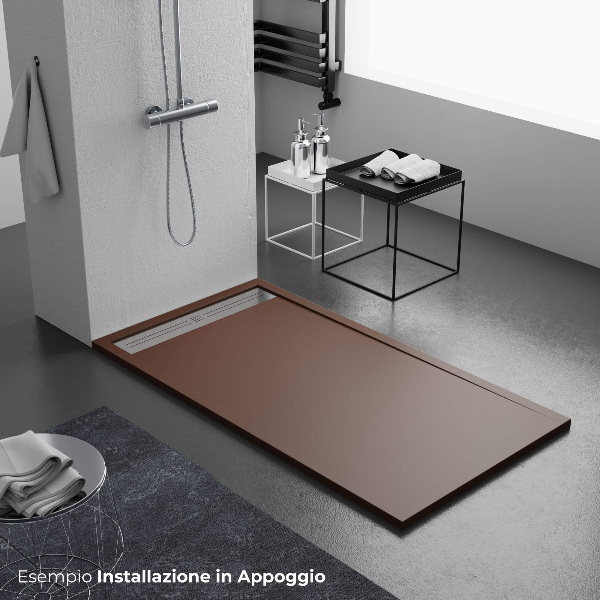 Piatto Doccia 70x150 cm in Pietra Bonussi Trivor Marrone