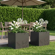 Vaso da giardino 2 pz Nero 50 x 50 x 49 cm 8005793