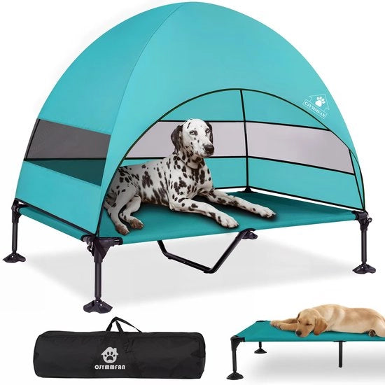 Letto per cani con tetto per cani grandi (Aqua, 127 cm L x 81,3 cm B x 108 cm D)