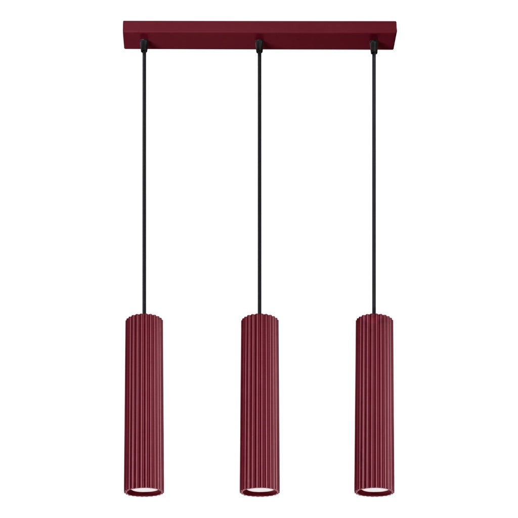 Lampada a sospensione KARBON 3L bordeaux