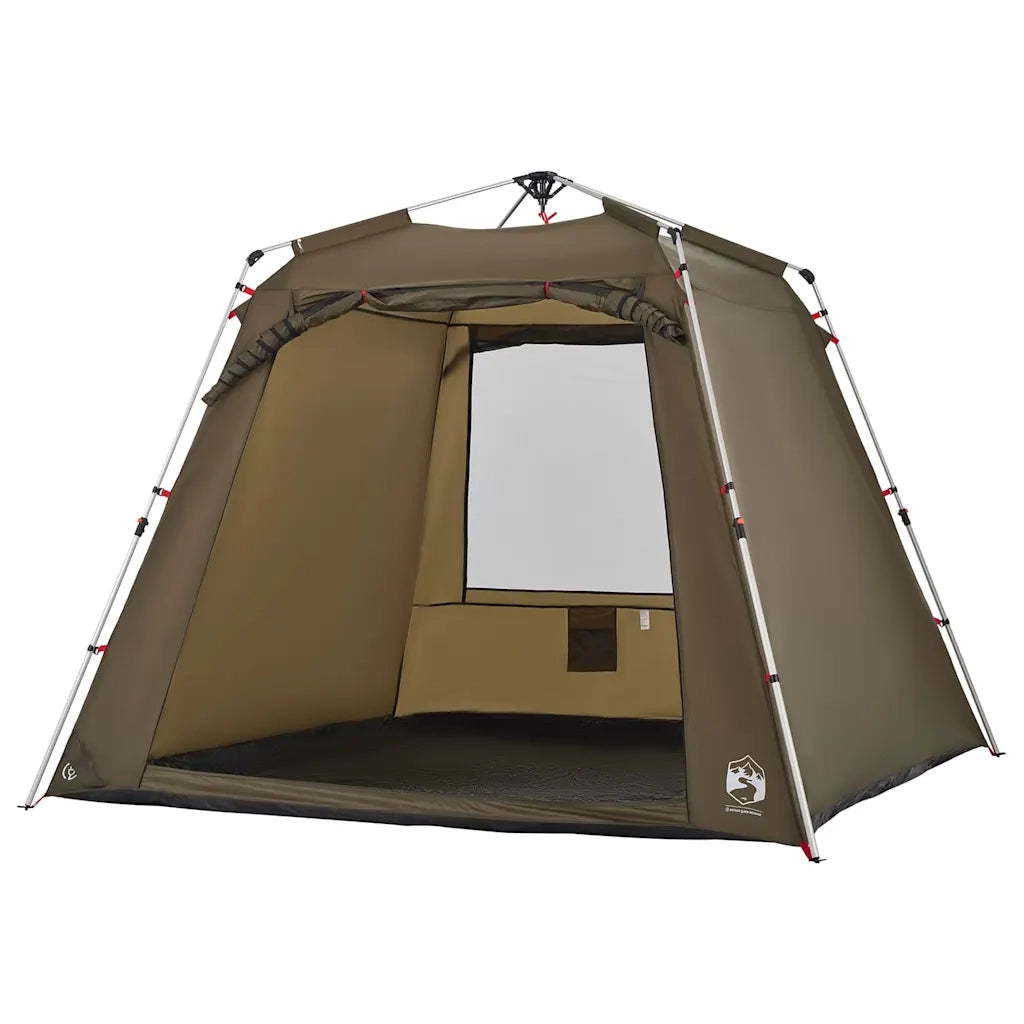 Tenda da Pesca 4 Persone-Tenda da campeggio Verde Oliva a Rilascio Rapido 123817