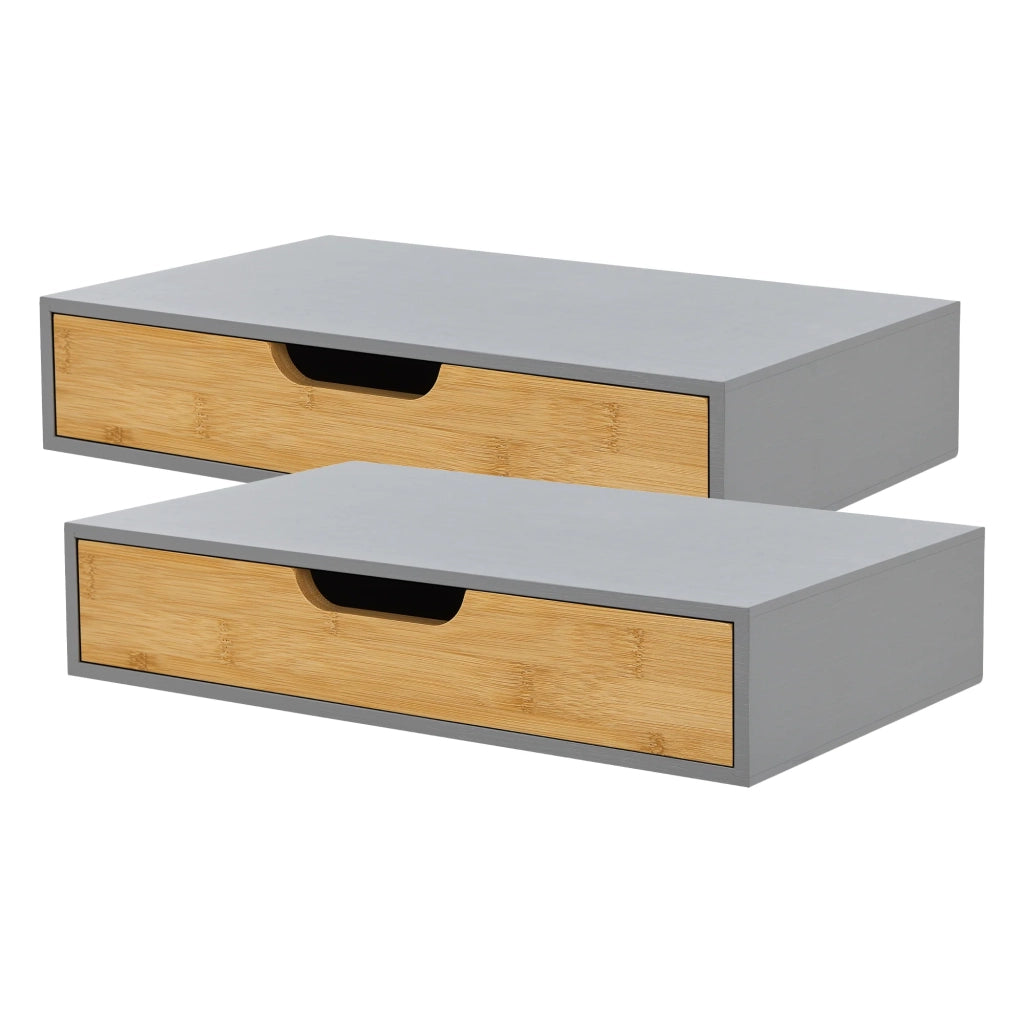 Set di 2 mensole da parete moderno mobile contenitore 40 x 24 x 8 cm grigio 03_0009735