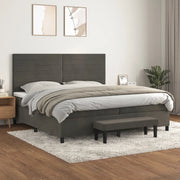 Giroletto a Molle con Materasso Grigio Scuro 200x200 cm Velluto 3137924