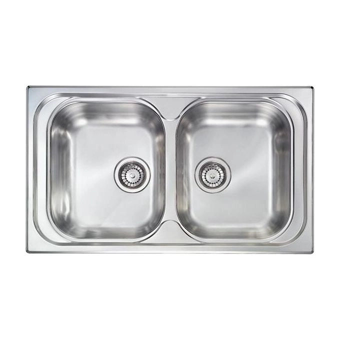 CM Atlantic 86 x 50 2V Lavello montato su piano Rettangolare Acciaio inossidabile