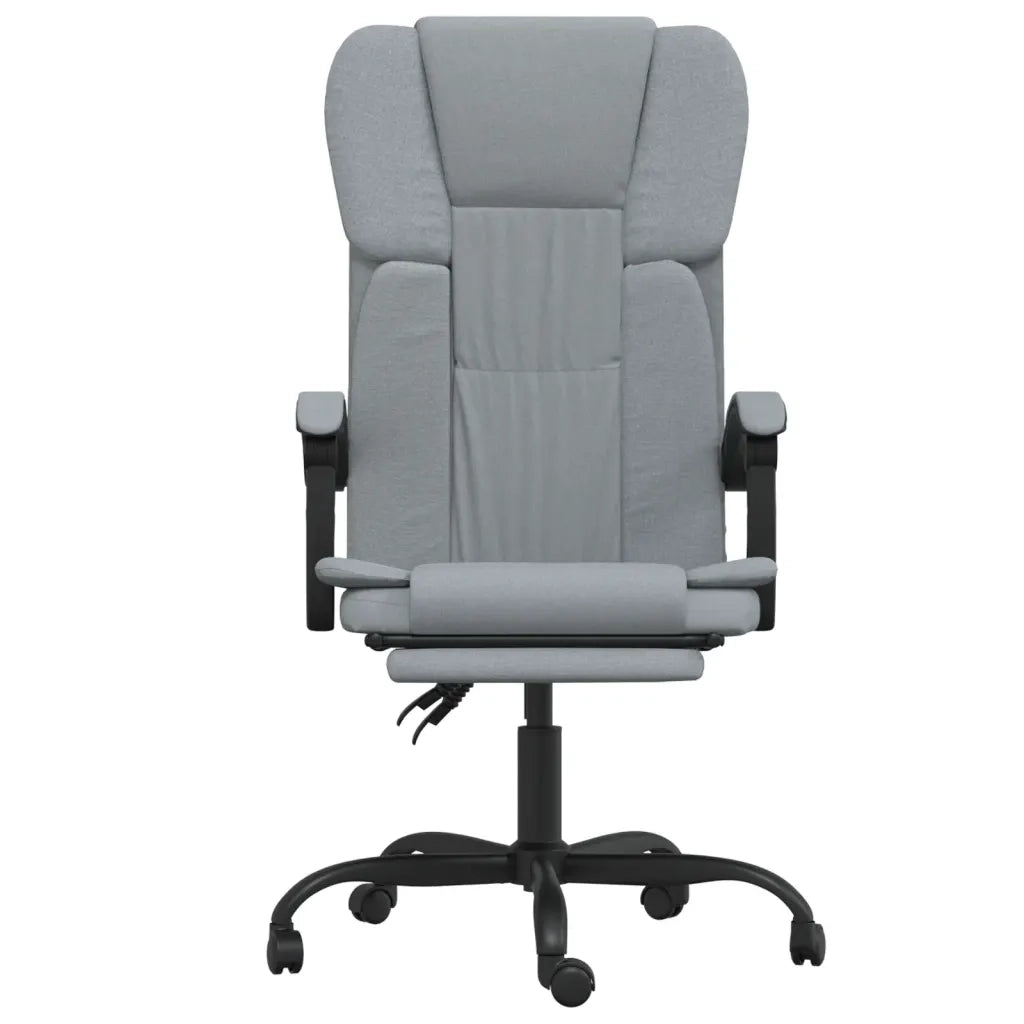 Poltrona | Sedia Relax da Ufficio Reclinabile Grigio Chiaro in Tessuto