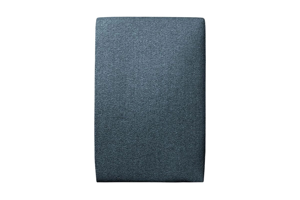 Testiera in tessuto bouclé blu liscio L90 cm