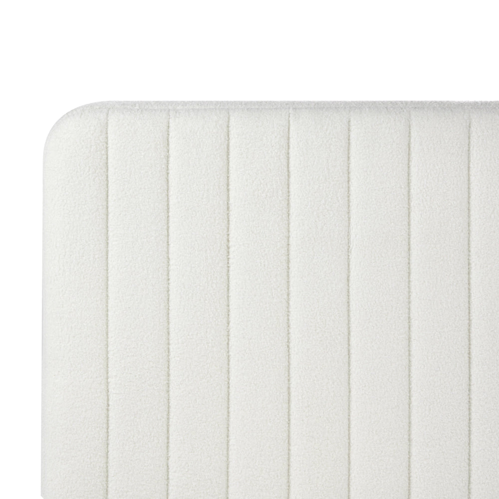 Letto in bouclé bianco sporco UE Matrimoniale 180 x 200 cm Testiera Imbottita con Gambe in metallo Design moderno