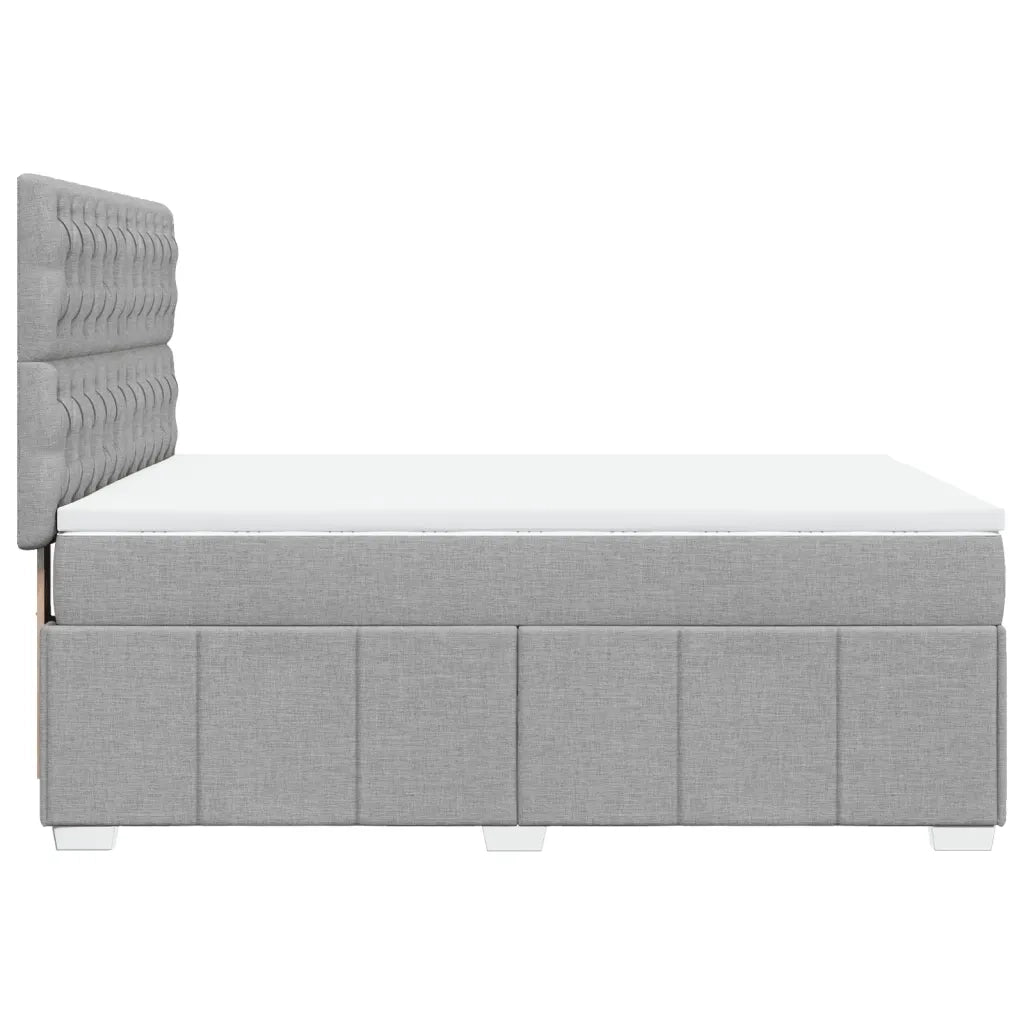 Giroletto a Molle con Materasso Grigio Chiaro 140x190cm Tessuto