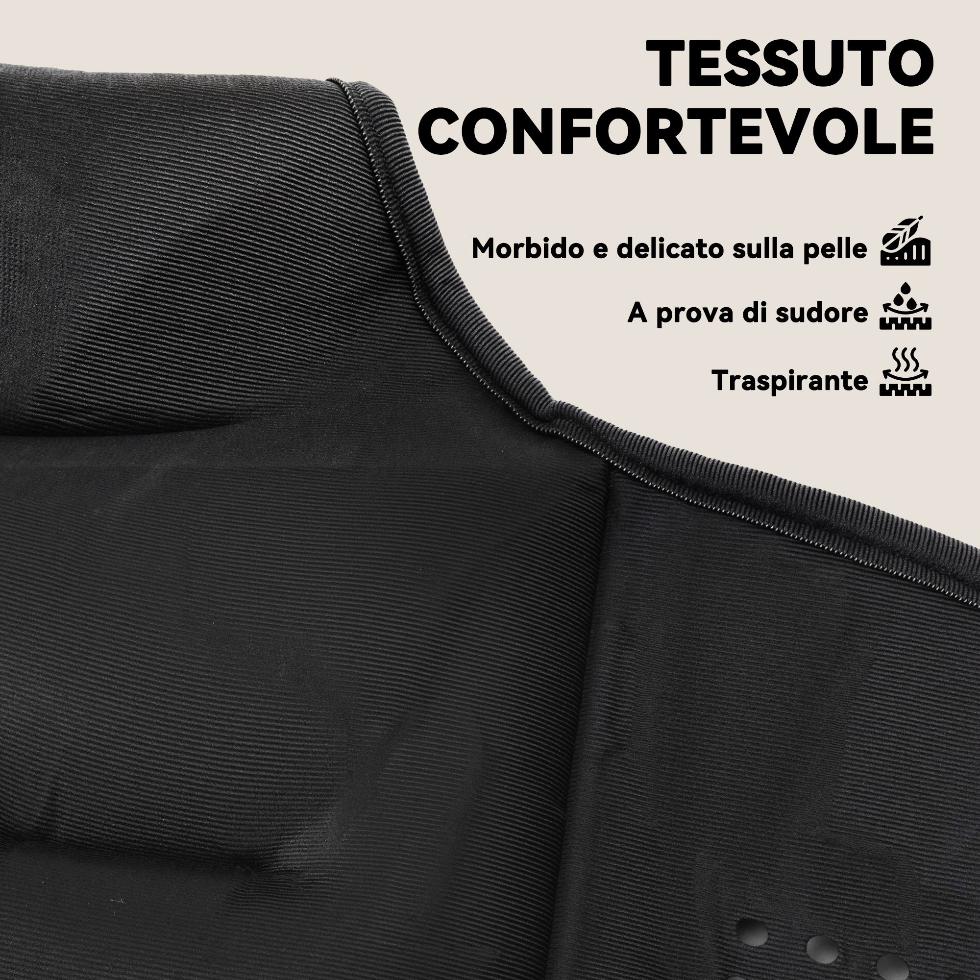 Giubbotto Zavorrato 8 kg con Cinghie Regolabili e Strisce Riflettenti 43x33 cm in Neoprene e Sabbia Nero