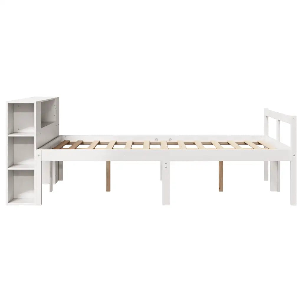 Letto Libreria senza Materasso Bianco 150x200 cm Legno di Pino 3321972