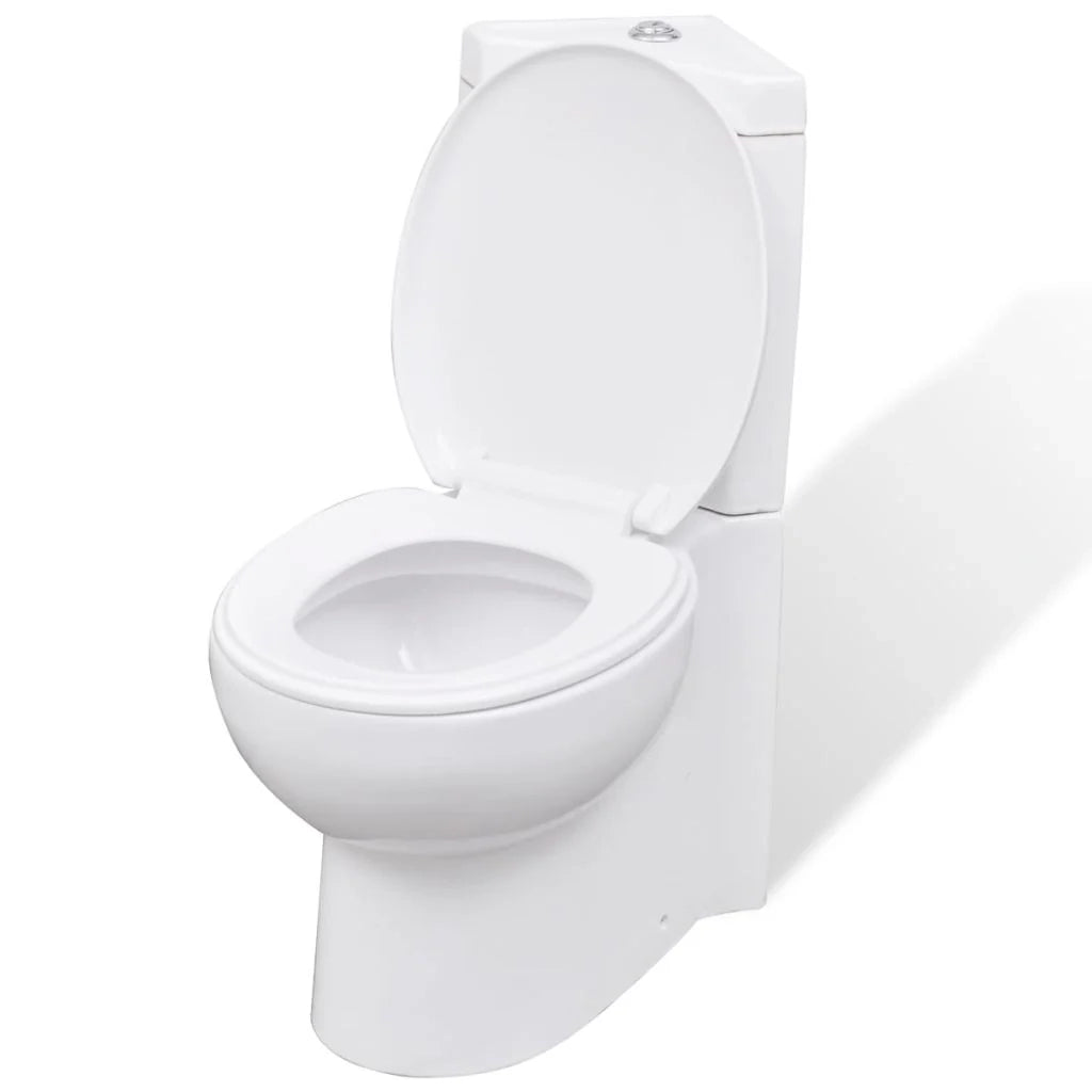 WC angolare in ceramica con vaso e sedile bianco 02_0003559