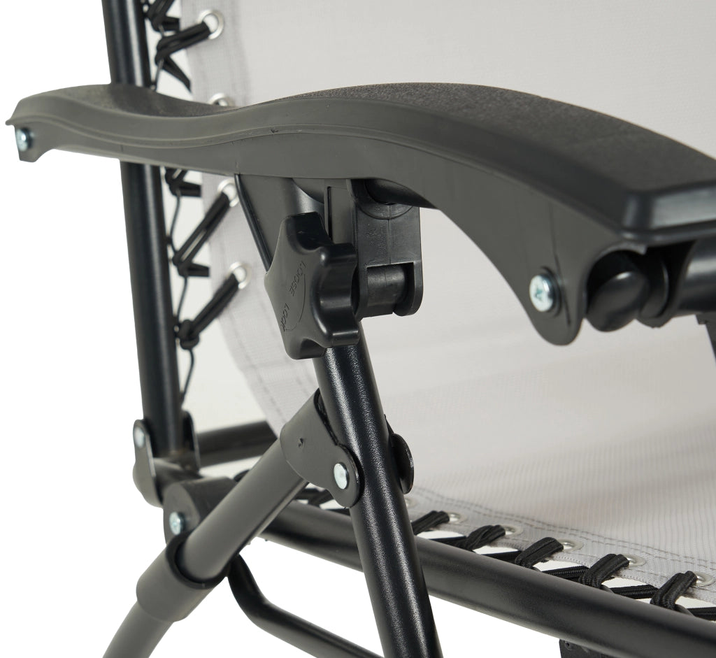 Sedia A Gravità Zero Gravity Sdraio Reclinabile Pieghevole Con Poggiatesta Grigio