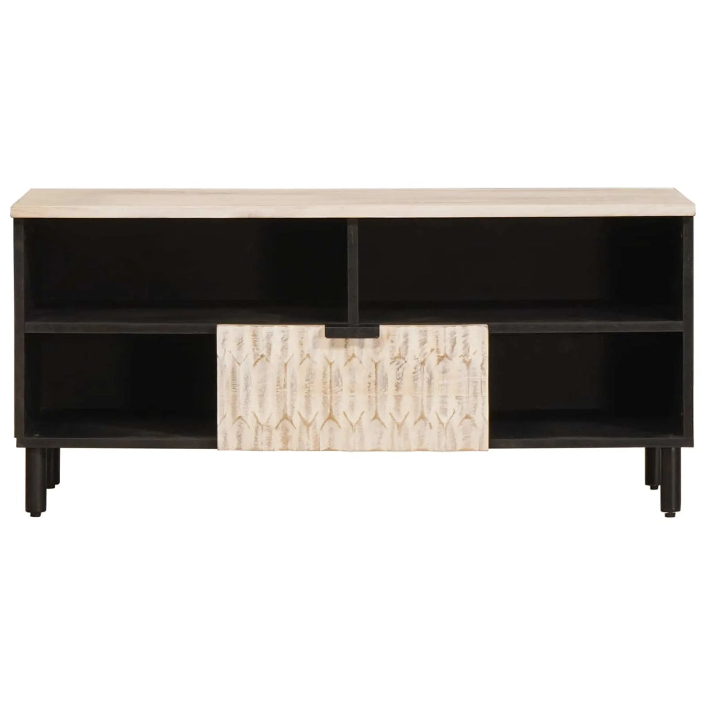 Mobile TV con cassetto Finitura Bianco Lavato 100 x 33 x 46 cm 4017880