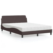 Letto con Materasso Dover Marrone Scuro 140x190cm Tessuto 3208387