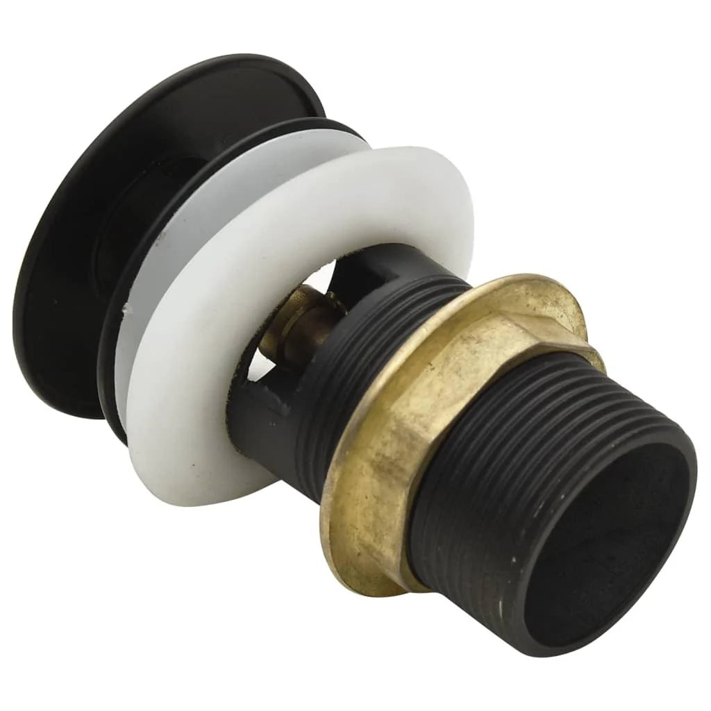 Piletta di scarico a pulsante con troppo pieno tappo di scarico scarico per lavandino scarico per lavandino del bagno 9,1 cm grigio 02_0003485