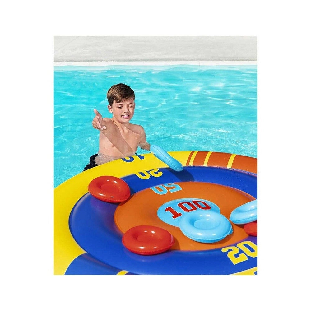 Trade Shop - Gioco Galleggiante Gonfiabile Rotondo Disc Champion Frisbee ø140cm Piscina 52566 -
