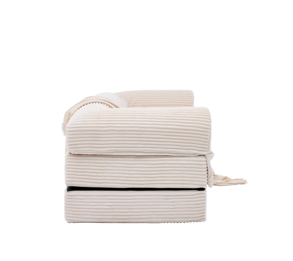 DIVANO LETTO 2 posti convertibile in corduroy beige
