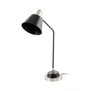 Lampada da tavolo Triumph in metallo nero e argento