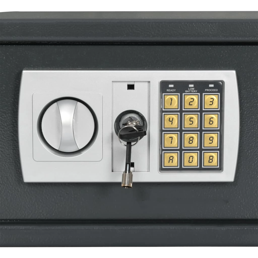 Cassa Digitale Elettronica Grigio Scuro 42x37x20 cm Acciaio