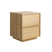 Comodino effetto legno 2 cassetti, marrone naturale
