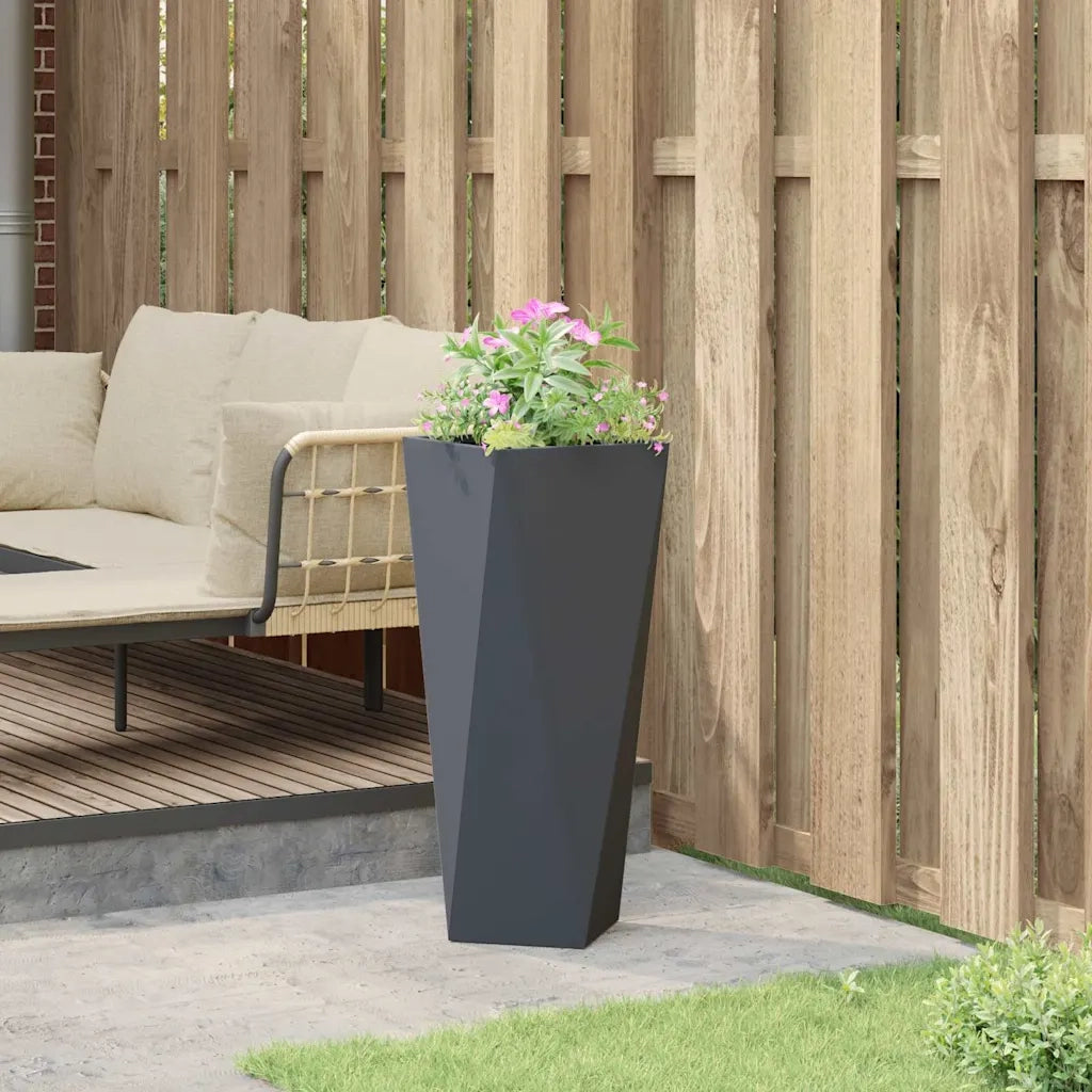Fioriera | Cassetta per fiori | Vaso Antracite 30 x 30 x 75 cm Acciaio