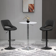 Set di 2 sgabelli da bar girevoli regolabili in altezza con schienale, effetto pelle e base in metallo grigio