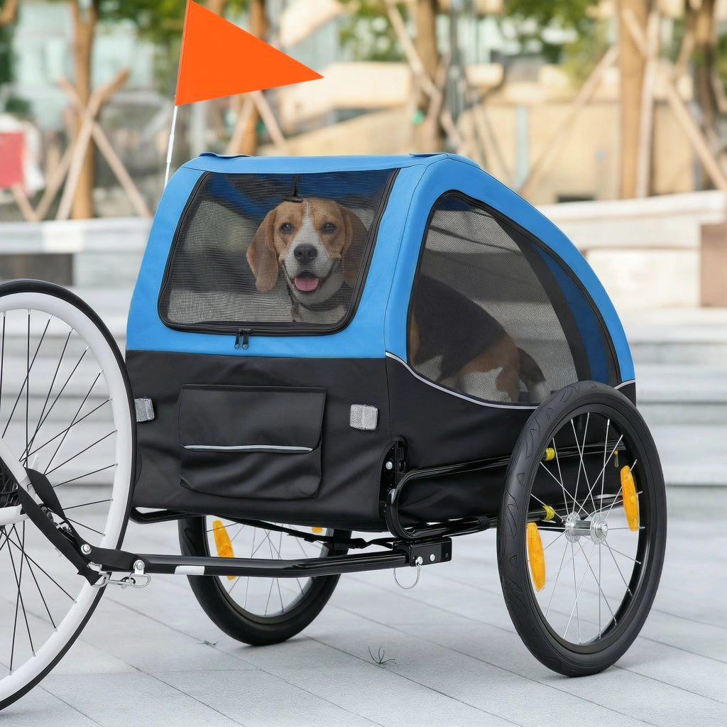 Carrello Trasporto Cani Pieghevole ¨C zephmum ¨C Blu 138x70x89 cm