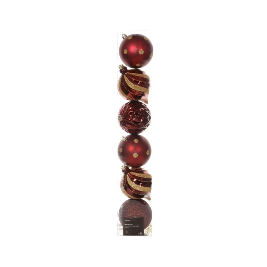 PALLINE NATALIZIE GRANDI VINACCIA 15CM INFRANGIBILI KAEMINGK SET 6 PEZZI