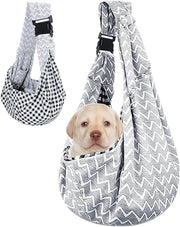 Borsa per cani pieghevole, regolabile, alta capacità, per uso all'aperto, per piccoli cani e gatti, grigio ondulato